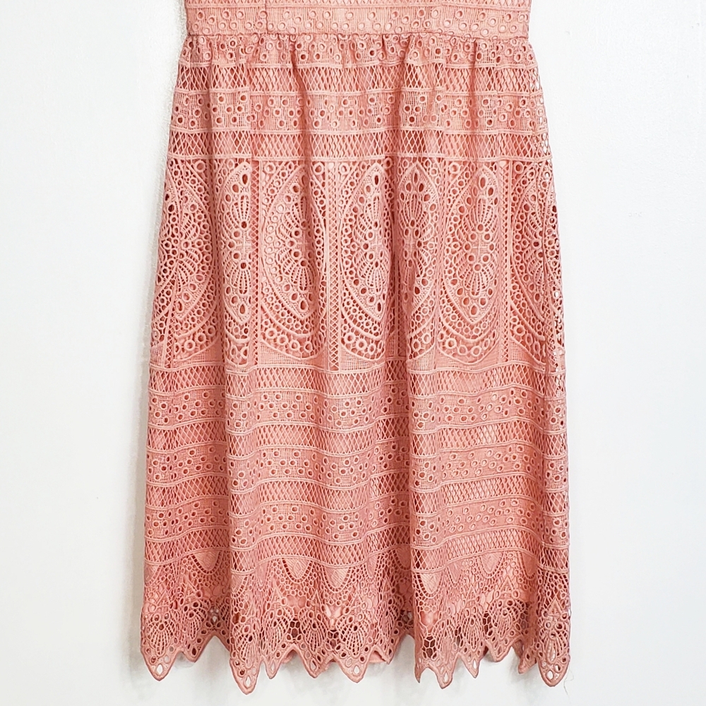 ANTONIO MELANI Blush Pink Lace Shirt Dress - Picture 8 of 14